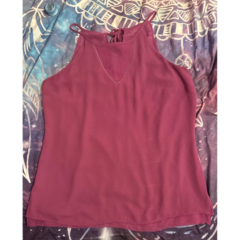 White House Black Market Halter Top‎ Sleeveless Tie Back Blouse, Small